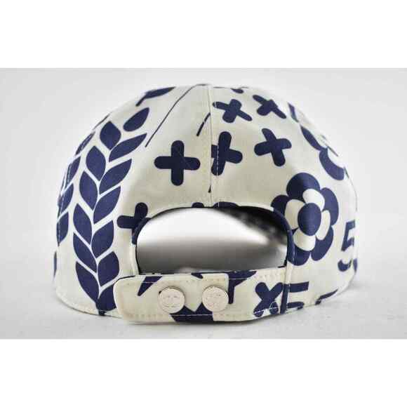 Chanel 22P Navy Blue White Graffiti CC Silver Logo Baseball Cap Curved Peak Hat - Picture 8 of 12